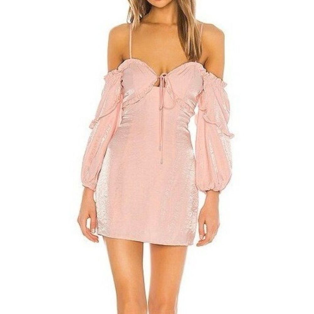 Majorelle *FLAW* Tempest Off Shoulder Sleeves Mini Dress Pink Cloud, Women’s XS
